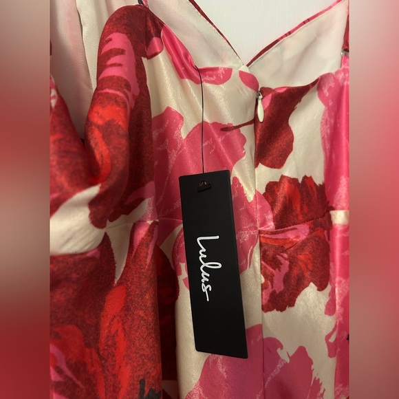 Lulu's Adina White Multi Floral Sleeveless Slip Midi Dress - Picture 4 of 4